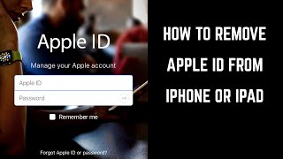 How to Remove Apple ID from iPhone or iPad [upl. by Naesed]