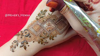 Simple Intricate Mehndi Design  Mehers Henna [upl. by Kcid]