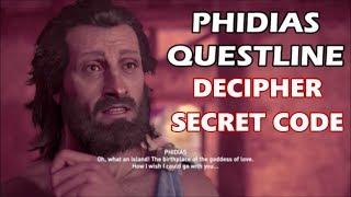 Assassins Creed Odyssey  Phidias Questline Code Locations amp Secret Room [upl. by Merrel]