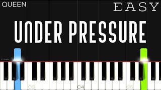 Queen  Under Pressure  EASY Piano Tutorial [upl. by Winou]