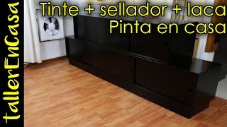 Como pintar mueble de Madera en casa  Tintar Sellar y lacar [upl. by Adel]