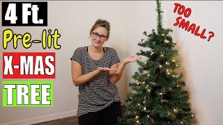 4 Foot PRELIT CHRISTMAS TREE UNBOXING AND ASSEMBLY  Christmas Tree Review for Decoration  Amazon [upl. by Anuaf101]