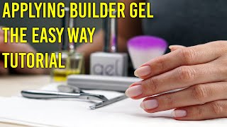 How to apply clear builder in a bottle BIAB Gel Nails Tutorial [upl. by Nico]