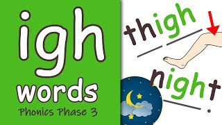 igh Words  Phase 3 Phonics [upl. by Aerdied891]