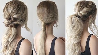 HOW TO EASY PONYTAILS  Perfect Prom Hairstyles [upl. by Etnoek519]