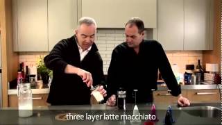 aerolatte  milk frother makes three layer caffè latte macchiato [upl. by Pouncey]