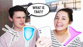 Quizzing My Boyfriend On Female Products [upl. by Eliathan]