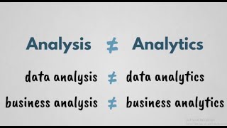 Analysis vs Analytics [upl. by Normie131]