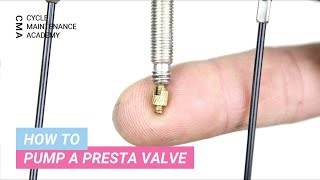 How To Pump A Presta Valve [upl. by Arabeila44]