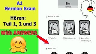 A1 German Exam Hören Teil 1 2 und 3 Goethe institut  German language [upl. by Nobell]