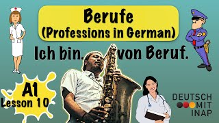 A1 German lesson 10  Berufe  Professions in German [upl. by Dyrrej]