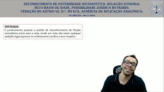 STJ INFO 834 paternidade socioafetiva e adoção [upl. by Enaelem]