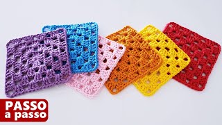 COMO FAZER quadradinhos de crochê  granny square crochet [upl. by Reiss]