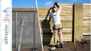 HOW TO TRANSFORM AN OLD BLOCK WALL  DIY Timber Cladding [upl. by Vidda]