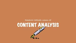 ALevel Psychology AQA  Research Methods Content Analysis [upl. by Artekal]