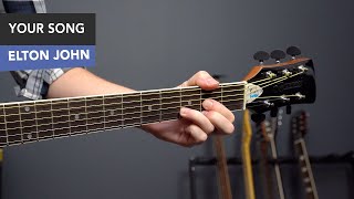 Elton John  Your Song Guitar Lesson Tutorial  EASY Chords [upl. by Servetnick]