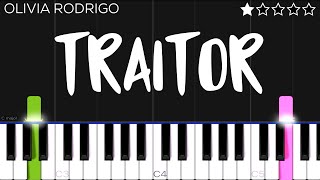 Olivia Rodrigo  traitor  EASY Piano Tutorial [upl. by Schaab]