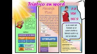 TRIPTICO EN WORD PASO A PASO [upl. by Idyh379]