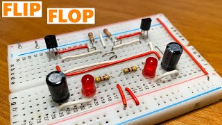 FLIPFLOP Circuit with Transistor BC547 Breadboard Rail Road Light [upl. by Ardnuasac]