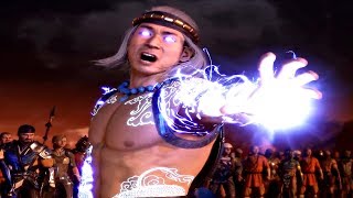 MORTAL KOMBAT 11  Fire God Liu Kang Transformation Scene Raiden  Liu Kang Fusion MK11 2019 [upl. by Atiluj]