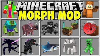 Minecraft MORPH MOD  SHAPE SHIFT INTO ANY MINECRAFT BOSS OR YOUTUBER [upl. by Enoid424]