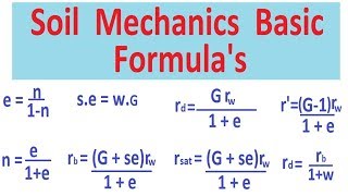 Soil Mechanics Basic Formulas [upl. by Assadah]