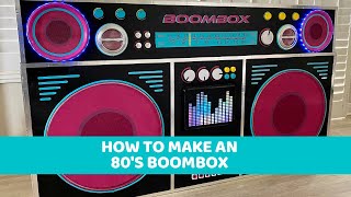 80s Boombox DJ Booth Tutorial  Make your own 6 foot wide boombox as an eighties party decoration [upl. by Etnoed]