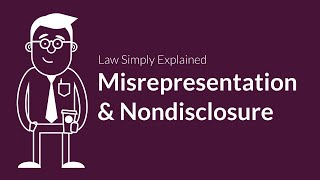 Misrepresentation and Nondisclosure  Contracts  Defenses amp Excuses [upl. by Stroup680]