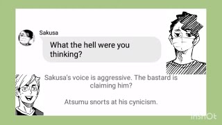 Sakusa spikes a ball in Atsumus face SakuAtsu Haikyuu Text Story [upl. by Ertnod]