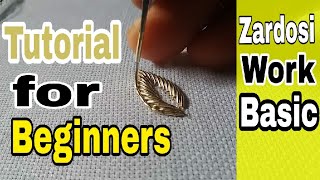 zardosi work for beginners  Hand Embroidery  zardozi  Aari Work [upl. by Ide]