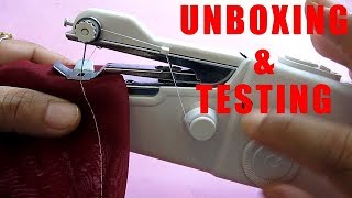 Portable and Cordless Handheld Sewing Machine  Unboxing amp Testing [upl. by Ardnaxila375]