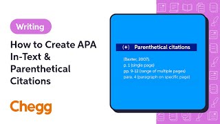 How to Create APA InText amp Parenthetical Citations  Chegg [upl. by Strait]