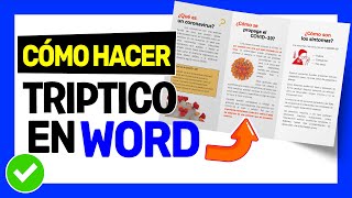 Como hacer TRIPTICO EN WORD 2019 2016 2013 ✅  Brochure o Folleto 001 [upl. by Kassia807]