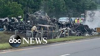 10 dead after 18car crash on Alabama highway [upl. by Hurleigh]