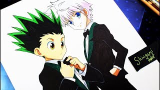 Drawing GON amp KILLUA Step By Step HunterXHunterハンター×ハンタ [upl. by Gnanmos]