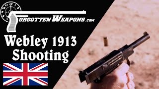 Webley 1913 Semiauto Pistol Shooting [upl. by Nylodam26]