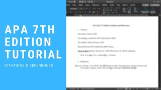 Citations amp References in APA Style 7th Edition Tutorial [upl. by Atnes]