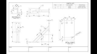 Intermediate AutoCAD  Complete Drawing with BOM [upl. by Nairred900]