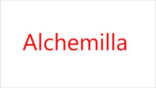 How to Pronounce Alchemilla [upl. by Ethelin794]