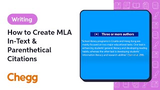 How to Create MLA InText amp Parenthetical Citations  Chegg [upl. by Ave]