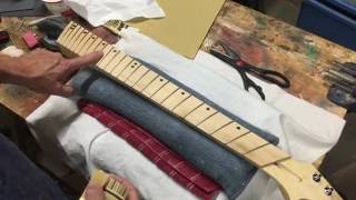 Polishing a Maple Fretboard For a Guitar [upl. by Anerec]