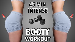 45 MIN INTENSE DUMBBELL BOOTY WORKOUT  Grow Your Glutes  Summer Shred Day 10 [upl. by Maxy]