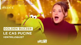 GOLDEN BUZZER  21YearOld Capucine Singing Ventriloquist Gets Golden Buzzer [upl. by Hallett772]