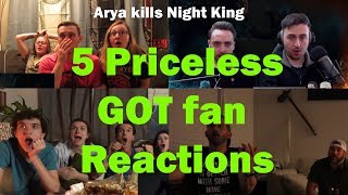 Priceless Game Of Thrones Fan Reactions  Arya kills Night King [upl. by Abdul631]