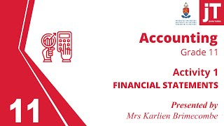 1 Gr 11 Accounting  Financial Statements  Activity 1 [upl. by Crofton]