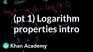 Introduction to logarithm properties  Logarithms  Algebra II  Khan Academy [upl. by Malcom]