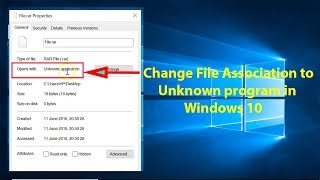 How to Change File Association to Unknown Program in Windows 10 [upl. by Alegnad]