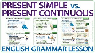 Present Simple vs Present Continuous Tense  Learn English Grammar  ESOL Lesson [upl. by Harlan386]