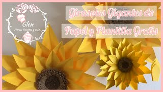 Girasoles Gigantes de Papel  Plantilla Gratis  Fáciles 🌻 [upl. by Bettine979]