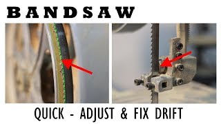 Adjust Bandsaw  Drift Resaw Blade Guides Tension Sharpening [upl. by Cutlor]